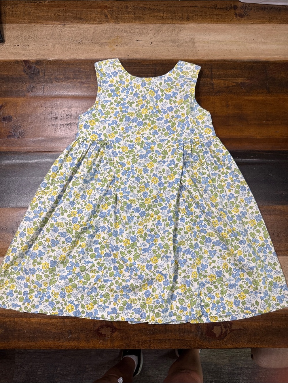 Baby Gap Girls Floral Cotton Dress in Blue & Yellow
